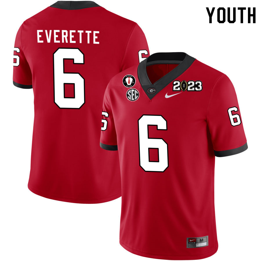 Youth #6 Daylen Everette Georgia Bulldogs 2022-23 CTP National Championship Football Jerseys - Click Image to Close